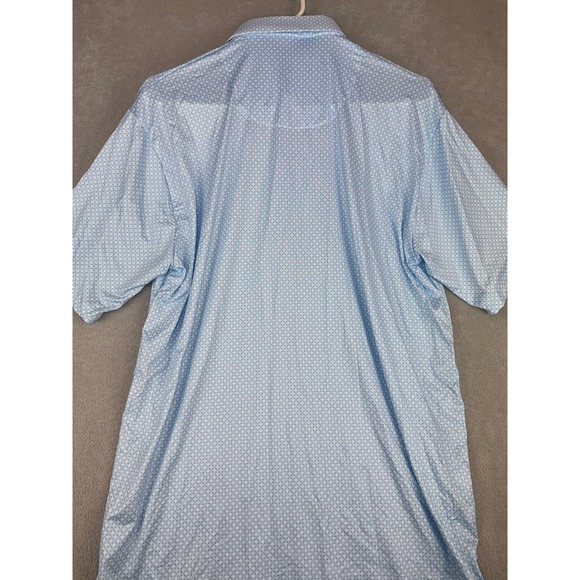 Collars & Co Men's Large Featherweight Short Sleeve Button Up Shirt Blue Print - Picture 4 of 4